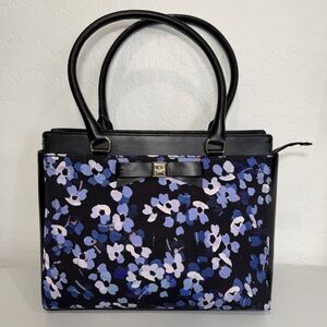 Kate Spade Montford Park “Jovie” Floral Tote – Black/Blue Print